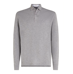 เสื้อโปโลแขนยาวสำหรับผู้ชายคอเสื้อสองชั้นสำหรับเนื้อผ้าระบายอากาศได้แบบกึ่งทางการและลำลองสำหรับผู้ชาย - Product Image 1