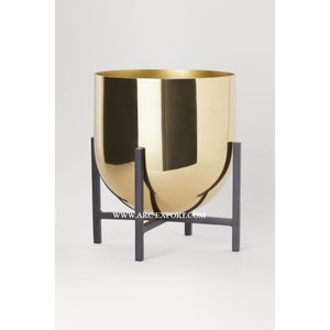 Ensemble de 2 jardinières et pots de fleurs métalliques d'intérieur de différentes tailles Planteur de décoration de fleurs de balcon de forme ronde de la plus grande qualité - Product Image 5