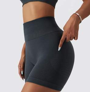 Ensemble de yoga sans couture pour femmes Leggings taille haute et haut court Gymwear 2 pièces tenue de yoga sans couture shorts d'entraînement et ensemble de soutien-gorge de sport - Product Image 5