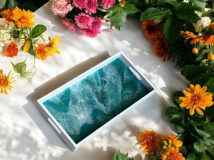 Plateau en résine en bois fabriqué à la main plateau de service élégant et abordable pour la cuisine et les fêtes à la maison plateau en résine design par AALIYAN IMPEX - Product Image 3