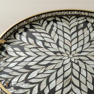 Plateau rond en nacre le plus demandé pour servir des collations ou organiser des cosmétiques disponibles au prix d'exportation - Product Image 2