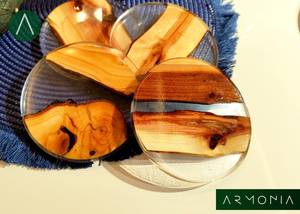 Custom Logo Resin and Stone <b>Coasters</b> Handmade Swirl Art <b>Drink</b> <b>Coaster</b> Set with Unique Designs, Perfect for Branding - Product Image 6