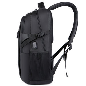 Sac à dos pour ordinateur portable de 15,6 pouces avec logo personnalisé, imperméable, en Oxford et PU, pour affaires, fermeture éclair, tendance, voyage, sac de jour unisexe - Product Image 4