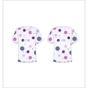 T-shirt à manches courtes pour homme avec motif à pois bleus et violets, impression numérique, col rond décontracté, Trackstar OEM Private Label TSI-G05-P0663 - Product Image 1