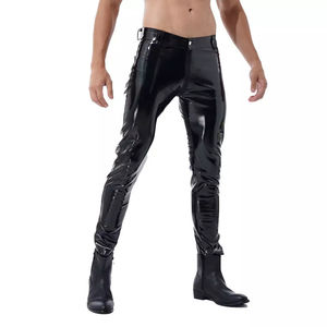 Pantalon droit d'hiver pour homme en cuir de vachette, taille mi-haute, non tissé, imperméable, coupe-vent, protection UV, respirant, écologique, style urbain - Product Image 4