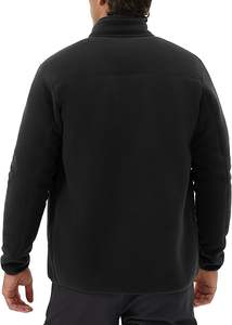 Abrigo de invierno Sherpa de manga larga con cremallera de color sólido personalizado al por mayor, chaqueta polar, chaquetas de moda urbana para hombre - Product Image 5