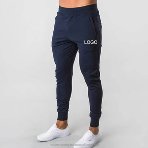 Pantalones de hombre de algodón sólido personalizados, pantalones de chándal ajustados con cordón para correr, pantalones de chándal ajustados para hombre, ropa deportiva para correr y gimnasio - Product Image 3