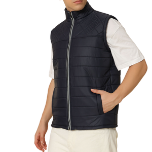 Men's OEM Custom Wholesale Puffer Vest - Solid Color Sleeveless Padded Breathable Outdoor Gilet Great for Stylish Winter Look - Product Image 2