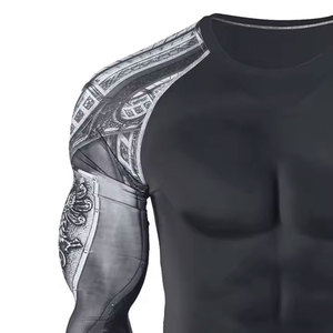 Meilleures ventes : Rashguard pour homme respirant, séchage rapide, confortable, en Spandex/Polyester, haute qualité 220g, service OEM, faible MOQ, vente en gros - Product Image 3