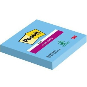 Promotional <b>Memo</b> <b>Pad</b>-Post-it Super Sticky Notes 76x76mm Paradise Blue 90 Sheets - Product Image 1