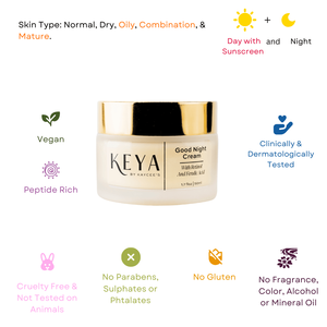 Crème de nuit de haute qualité 50 ml pour peaux sensibles avec du rétinol, de l'acide férulique et du thé vert comme ingrédients principaux - Product Image 1