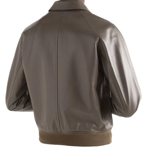 Chaqueta de Cuero de Oveja para Hombre, Estilo Urbano, Ajustada, Informal, con Cuello Alto, Logotipo Frontal, Resistente al Viento, Talla Grande - Product Image 2