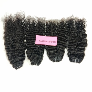 Machine non traitée double trame vague profonde cuticule aligné Styles de vague de corps traitement brut aucun Extensions de cheveux humains indiens - Product Image 3