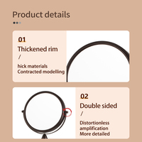 Miroir cosmétique rotatif à 360 degrés avec grossissement double face sans éclairage pour salle de maquillage et salle de bain