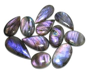 11 piezas Natural púrpura fuego labradorita suave cabujón mezcla forma suelta piedra preciosa - Product Image 2