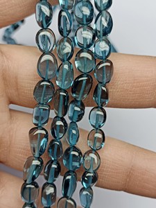 ลูกปัด5x7-7x9mm รูปไข่เรียบสีฟ้าลอนดอนลูกปัดเกลือกกลิ้งสีฟ้า lbt ลอนดอน - Product Image 5