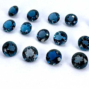 Premium Natural London Blue Topaz Piedras redondas 6mm a 12mm Grado de joyería - Product Image 2