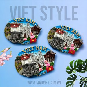 Alta calidad 3D hecho a mano Polyresin Animal modelo decorativo nevera estatuilla Hanoi Vietnam turista imán Artificial - Product Image 3