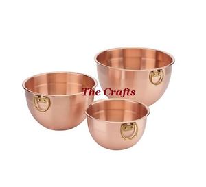 Bol à mélanger en cuivre massif avec support en métal de qualité supérieure forme ronde bonbons collations bol à bas prix - Product Image 4