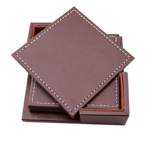 Posavasos de cuero redondo con soporte para bebidas, utensilios de cocina, restaurantes y uso hecho a mano - Product Image 2