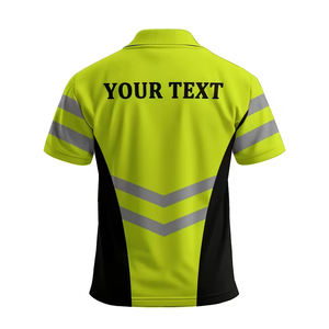 Chemises polo de sécurité haute visibilité avec logo personnalisé, chemises réfléchissantes haute visibilité, chemises de travail pour hommes - Product Image 6