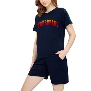 Ensemble 2 pièces pour femmes en coton 100% tendance, t-shirt oversize et short, vêtements décontractés d'été, ensemble de haute qualité pour femmes - Product Image 1