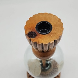 Porte-bougie en bois artistique avec boule de cristal, design unique pour la décoration de la maison, présentation sur table et cadeaux, vente en gros en provenance d'Inde - Product Image 2