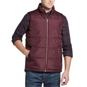 Gilet Vintage da Uomo con Zip Frontale Impermeabile Taglia Grande Rosso Abbigliamento Esterno Antivento Leggero Personalizzabile in Lana e Poliestere - Product Image 1
