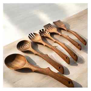 Eco-Friendly <b>Wooden</b> Spoon Set From Vietnam Natural Sustainable Material for <b>Cooking</b> and Serving Long Use Kitchen <b>Utensils</b> - Product Image 1
