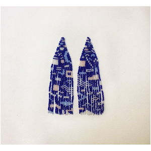 Handwoven Seed Bead Earrings Every Bead is Hand-Picked and <b>Threaded</b> They Are 100% Handmade With Fish Hook - Product Image 1