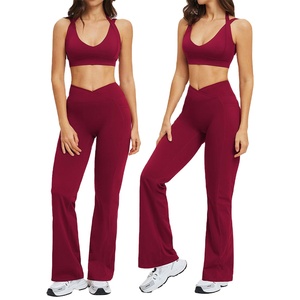 Women High Waist Spandex Leggings Plus Size Quick Dry Breathable Gym Fitness Set - Product Image 3