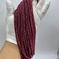 Perles rondes facettées en verre rubis de haute qualité, 2-4 mm, brins, pierre précieuse rouge naturelle à 100 % pour bijoux, plus de 50 ans d'expérience