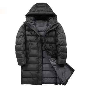 Winter Jacket Men Casual Long Outdoor Hooded Blank Sports Parka <b>Hip</b> Outwear Trending in 2026 Jackets - Product Image 4