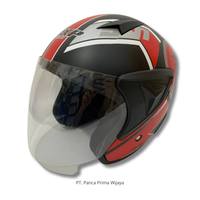Casque de moto ouvert noir mat de haute qualité JP13 BXV |   Certifié SNI |   Casque léger au design moderne, visière simple en ABS
