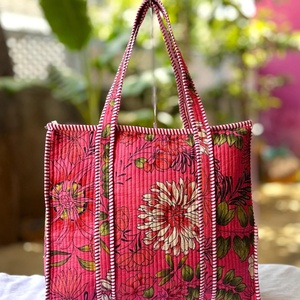 Bolsos de mano de retazos bohemios tradicionales, bolsos de compras de algodón acolchados hechos a mano para mujer, bolsos étnicos de tela suave - Product Image 5