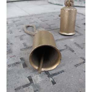 Mango Gifts 4 Height <b>Call</b> <b>Bell</b> Set Rustic Wedding & Dinner <b>Bell</b> Golden Colour Heavy Metal with Jute Handle Handmade 10pcs Set - Product Image 5