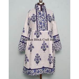 Indian Eco-Friendly Cotton Floral Hand Block Print Handmade o-neck Summer Washable <b>Dress</b> <b>Women</b> Vintage Boho Beach Knee-Length - Product Image 1