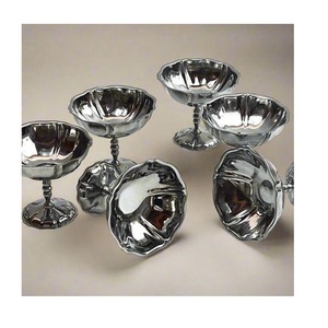 Classic Design Stainless Steel Serving Dessert Ice Cream Cups <b>Mini</b> Glasses Round Footed Ice Cream Cups - Product Image 1
