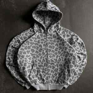 Sudadera con Capucha Personalizada de Alta Calidad, 100% Algodón, 400 g/m², Estampado Gráfico de Leopardo y Guepardo, con Cremallera, para Hombre - Product Image 6