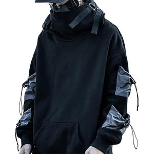 Custom <b>Men</b> Hoodies Hip Hop Cyberpunk Black Urban Streetwear Style Japanese Hombres Techwear Fish Mouth <b>Hoodie</b> for <b>Men</b> - Product Image 2