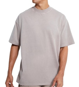 T-shirt surdimensionné délavé vintage pour hommes T-shirt en coton léger et personnalisable avec broderie de style ample T-shirt surdimensionné personnalisé OEM - Product Image 2