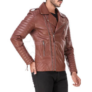 Chaquetas de cuero de moda para hombre, ropa de calle transpirable con capucha, diseño personalizado, chaqueta de cuero genuino de alta calidad, OEM personalizado - Product Image 2