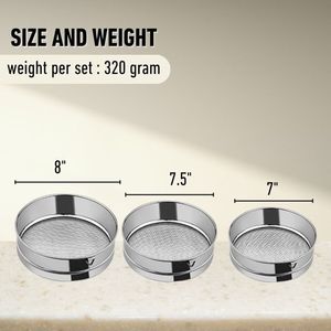 Tamis à farine Offre Spéciale pour la cuisson Tamis à farine rond en acier inoxydable Tamis à farine à mailles fines Passoires pour pain gâteau - Product Image 4