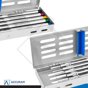 Kit d'ostéotomes internes pour l'élevation du sinus dentaire Accuram, 5 pièces, instruments manuels pour le lifting des implants, droits, concaves, en acier inoxydable - Product Image 4