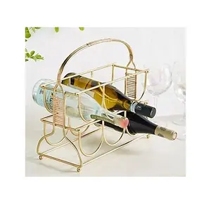 Ripiano da banco per vino in metallo portabottiglie da vino con supporto da parete per espositore da vino in vendita