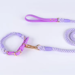 Rope <b>Leash</b>, Colorful Dog Collar Rope - Product Image 1