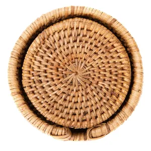 Convient pour une fête ou un mariage, ensemble de décoration de Table en osier Boho sous-verres en rotin naturel ensemble de sous-verres du Vietnam - Product Image 2
