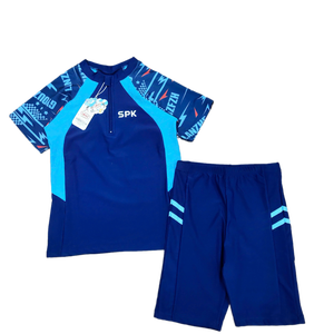 ชุดว่ายน้ำชายสีฟ้าสองชั้นดีไซน์จากอเมริกาและเวียดนามผลิตจากไนลอนกันน้ำ-Blend-SPK60สแปนเด็กซ์ - Product Image 1