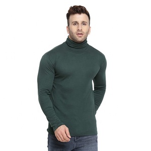 T-shirts grande taille à la mode pour hommes pour l'hiver chandail confortable à col long design couleurs personnalisées tissu jersey respirant de haute qualité - Product Image 1