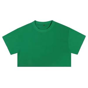 Top corto liso en blanco de secado rápido para mujer de la mejor calidad, ropa de calle informal al por mayor, camisetas de bebé con serigrafía personalizada, camisetas - Product Image 1